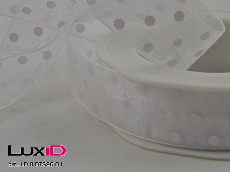 Voile dots 01 white 25mm x 20m